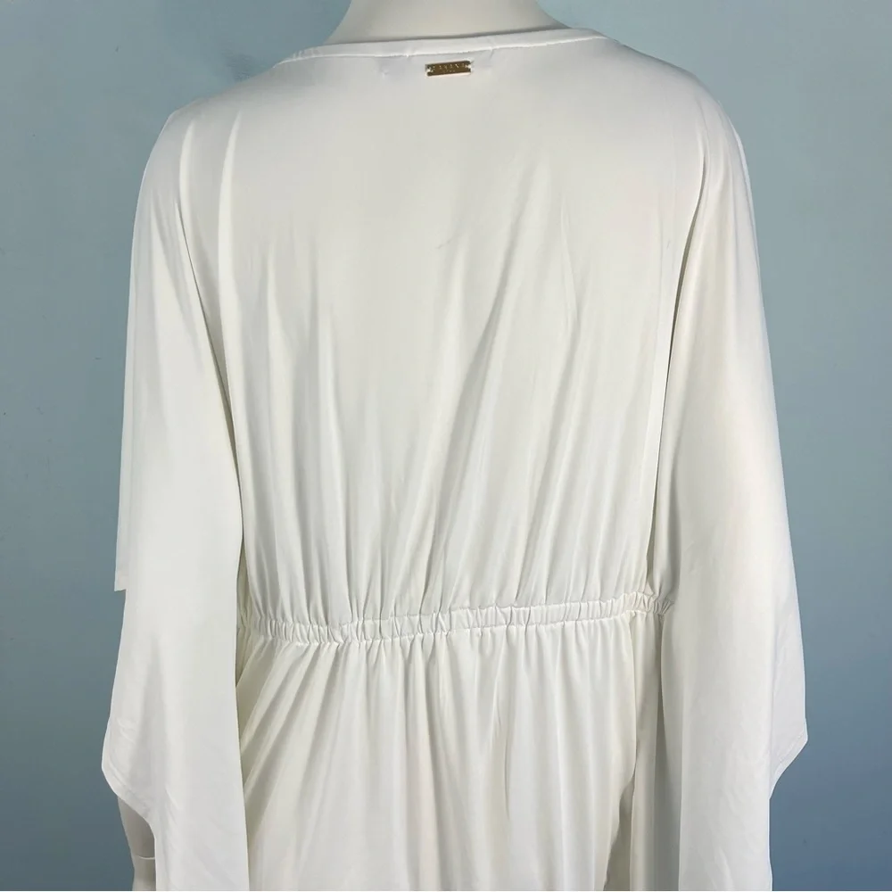 Cabana Life Cayman Kaftan Tunic Swim Cover‎ Up Size S /M White Embroidered